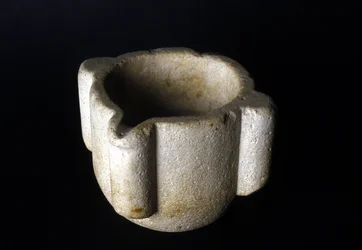 Stone mortar used in pharmacy. 18th century. Museum of Science and Technology, Milan.