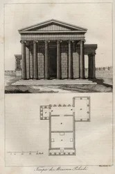 Temple of Athena Polias - Acropolis Athens - Engraving from 