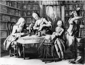 The Apothecary. 19th century engraving