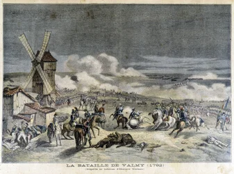 The Battle of Valmy (1792), According to the Painting of Horace Vernet. Illustration of the “Petity Journal” of 1892