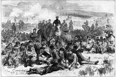 The Paris Commune in 1871. Communards of Belleville Taken Prisoner and Guarded by Peacekeepers in the Parc des Buttes Chaumont