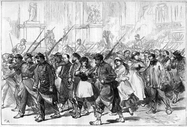 The Paris Commune in 1871. Convoy of Federes Taken Prisoner, Passing Through Place de l