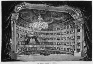 The Theatre Regio in Turin in 1800
