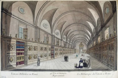 The Vatican Library (Apostolic Library) in Rome, Engraving