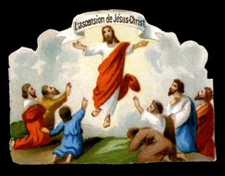 The ascension of Christ to the Garden of Olives before the Apostles