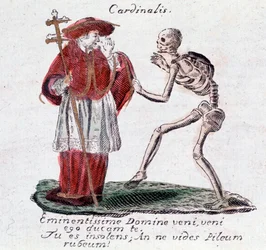 The dance of death, the cardinal and a skeleton (Print)
