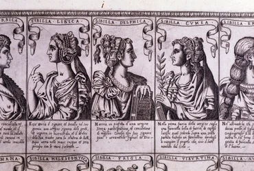 The sibyls: Libyan, Delphic, Cumaean (engraving)