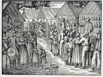 The two charlatans - from a wood engraving