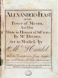 Title page of musical score of Alexander
