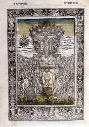 Triumph of the deities of Francesco Petrarca. Miniature sd. Bibl. Trivulziana, Milan