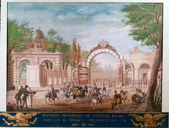 Triumphal entrance of Agustin Iturbide in Mexico City