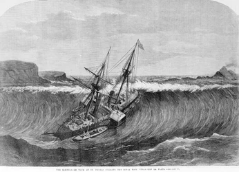 Tsunami 1867. The earthquake in Saint Thomas caused the big waves that hit the liner 