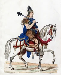 A leader of the Franks - in “The Civil and Military Costumes of the French Through the Centuries”, Paris, F. Roy, 1882.