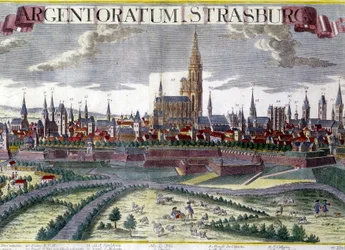 View of Strasbourg around 1770 with its cathedral