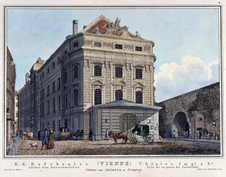 View of the National Court Theatre in Vienna in the 19th century.