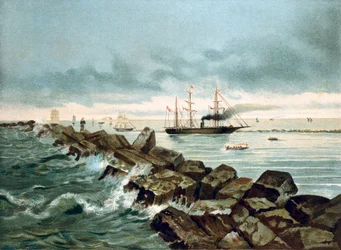 View of the Suez Canal Inaugurated on 09/17/1869