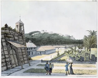 View of the city of Agana, archipelago of the Mariana Islands