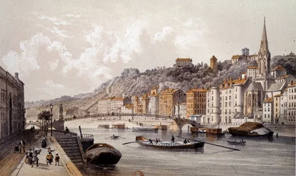 View of the City of Lyon from the Quai Tilsitt