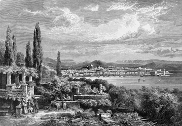 View of the city of Trieste (in the Austrian period), engraving from 1885