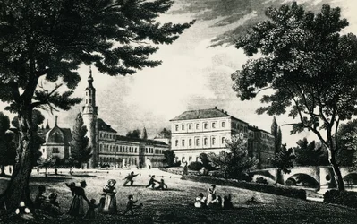 Weimar City Castle, engraving, Germany