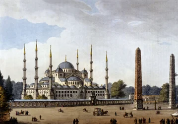 Mosque of Saint Sophia (Hagia Sophia). Engraving from the end of the 19th century