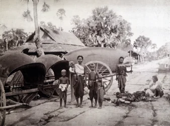 Cambodians on Angkor Vat Road