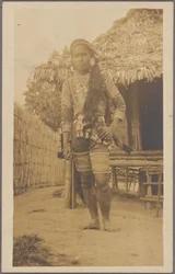 Datto Bulon, Chief of the Bagobo, Dressed in Warrior Attire, Philippine Reservation, Louisiana Purchase Exposition