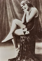 Full-Length Portrait of a Young Woman in a Bathing Suit