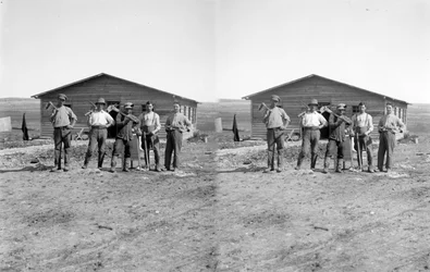 Group Portrait of Jewish Settlers on a Kibbutz in Palestine, c.1923