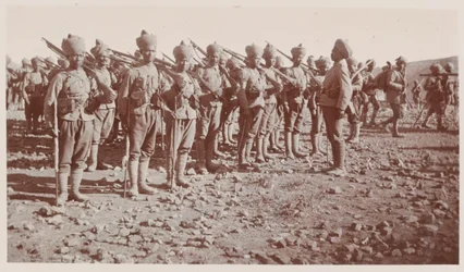 Indian Army soldiers parading during operations in Waziristan
