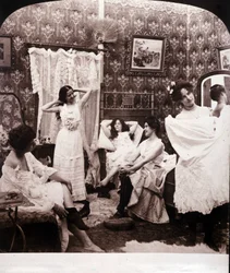 Interior of a brothel at the end of the 19th century.