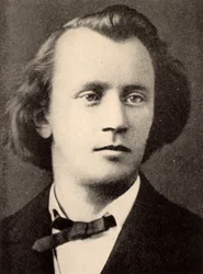 Johannes Brahms (1833-1897) German composer, halftone in 1866