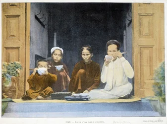 Meal of an Annamite Family, c. 1895, Around the World, Late 19th Century
