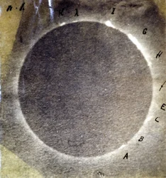 Photograph of the total eclipse of the Sun of 18 July 1860 and study of the resulting light protuberances