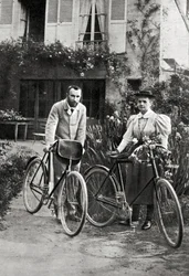 Pierre and Marie Curie in their garden