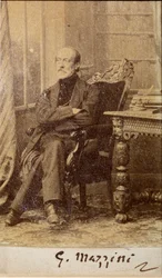 Portrait of Giuseppe Mazzini, with autograph
