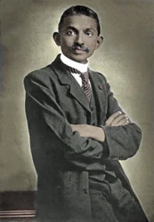 Portrait of political leader Mohandas Karamchand Gandhi (1869-1948) known as the Mahatma, Indian political and spiritual leader