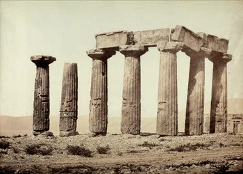 View of the ruins of a Greek temple