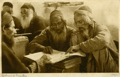 Yemenite Jewish Men Studying Holy Texts, Jerusalem, c.1900