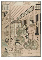 Scene from the Shin Yoshiwara (Triptych)
