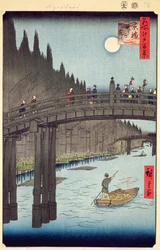 Bamboo Yards, Kyobashi Bridge from One Hundred Views of Edo