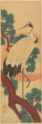 Crane, Pine, and Sun
