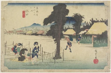 Drying Gourd Shavings, Minakuchi, c. 1833