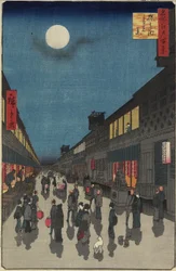Evening View of Saruwaka-machi, September 1857