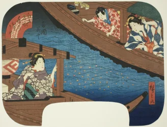 Fireworks at Ryogoku, from the series Reflections on Water at Famous Places in Edo