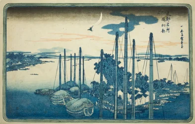 First Cuckoo of the Year at Tsukuda Island, from the series "Famous Views of the Eastern Capital"