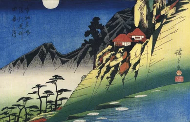 Moon Over Mountain Landscape