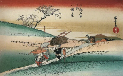 Women Walking on a Road Through the Fields
