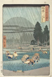 Hōki Province: Ōno, Distant View of Mount Daisen