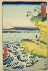 Hota Beach in Awa Province, from the Series "Thirty-six Views of Mount Fuji"